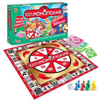Экономическая настольная игра «100%Монополия» 4032 (В03)