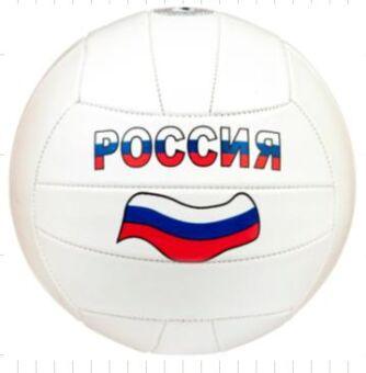 Мяч волейбольный россия, пвх 2 слоя, 22 см, камера рез., машин.обр. VB-2PVC280-RUS (60) в кор.60шт